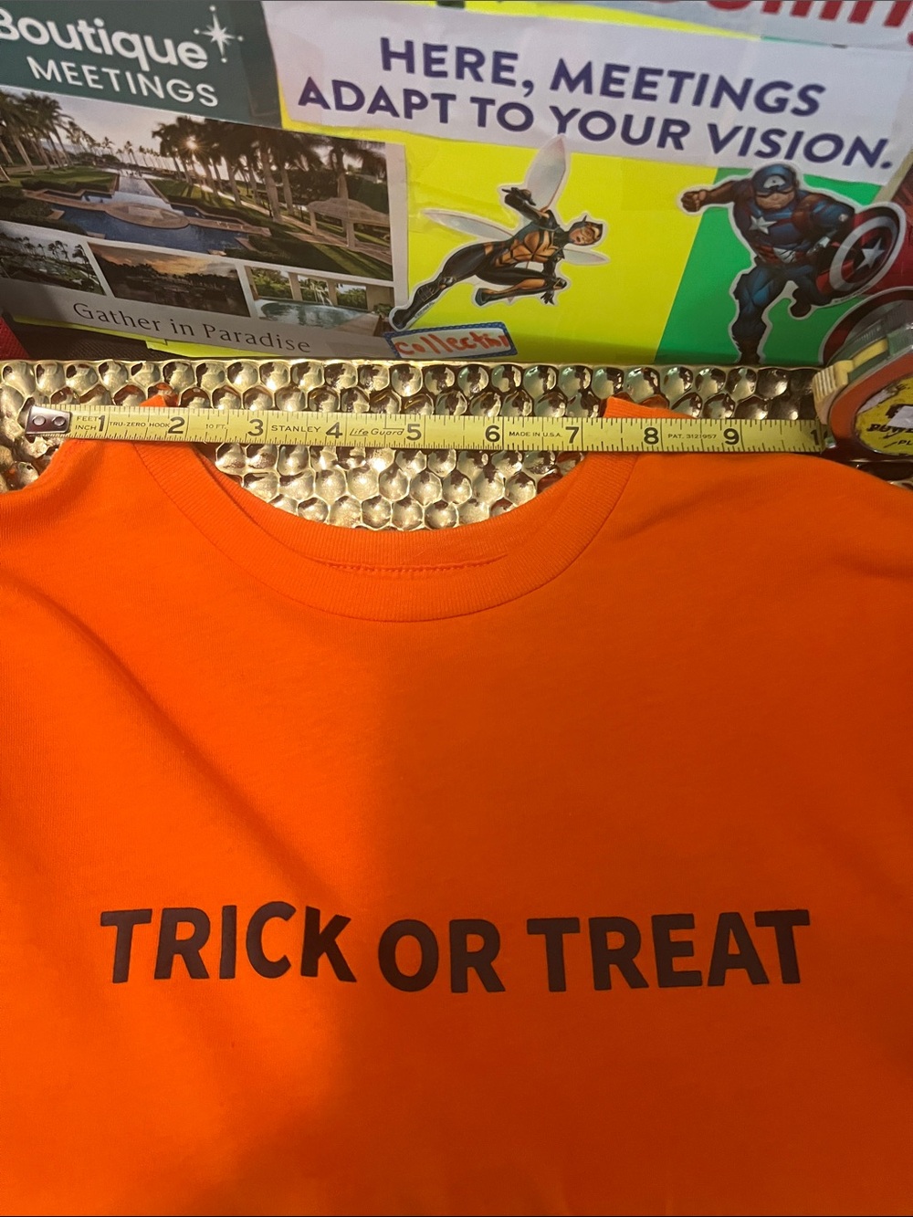 #3124**boy/girl Trick Or Treat Orange Youths T-Shirt - Picture 4 of 17